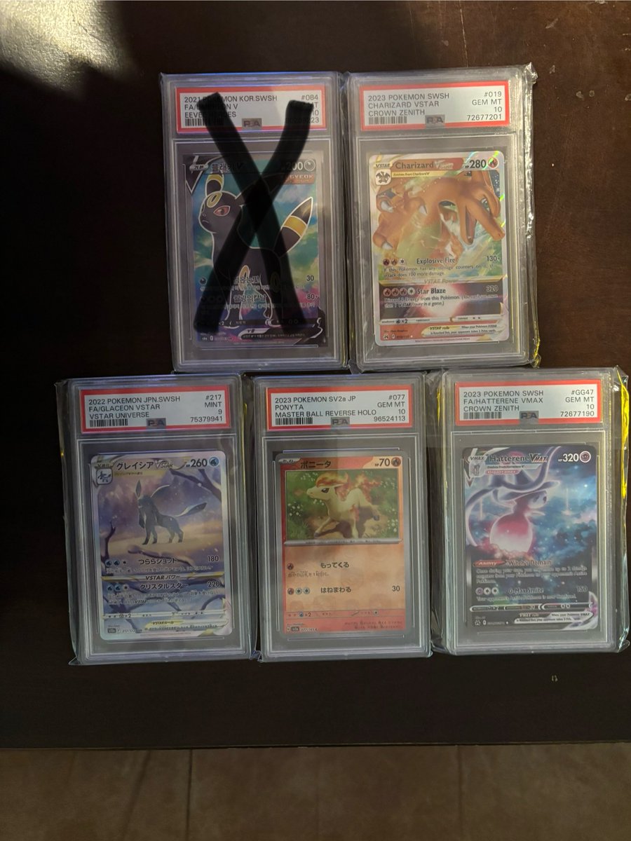 Nicolle Paschall (@tigercub07) on Twitter photo <a href="/ArnoldMoger/">Arnold von Moger</a> Slabs for sale pt.1: Will need to add $5 for shipping BMWT
Charizard VSTAR PSA 10 - $50
Glaceon VSTAR JP PSA 9 - $45
Ponyta Masterball JP PSA 10 - $40
Hatterene VMAX PSA 10 - $40 <a href="/ArnoldMoger/">Arnold von Moger</a> Slabs for sale pt.1: Will need to add $5 for shipping BMWT
Charizard VSTAR PSA 10 - $50
Glaceon VSTAR JP PSA 9 - $45
Ponyta Masterball JP PSA 10 - $40
Hatterene VMAX PSA 10 - $40