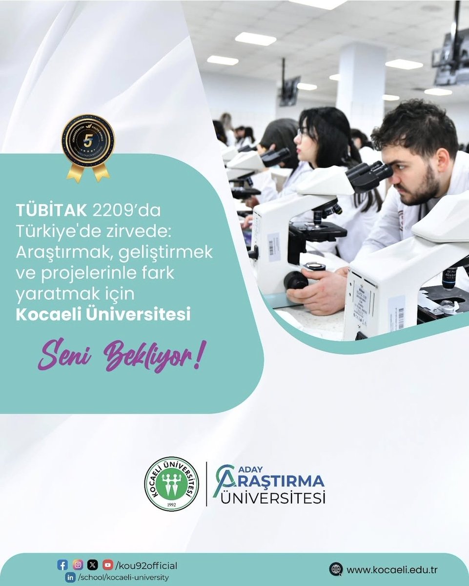 Türkiye'nin en çok #Tübitak 2209 Öğrenci Projesi üreten üniversitesinden mezun olmak istiyorsan, doğru tercihin adresi #KocaeliÜniversitesi ✅️ 

#NitelikliMezunİstihdamOdaklıÜniversite 

#Kocaeli #yks #üniversite #tercih #yks2025 #mezun #proje #araştırma #koü

<a href="/NuhZaferCanturk/">Prof. Dr. Nuh Zafer Cantürk</a>