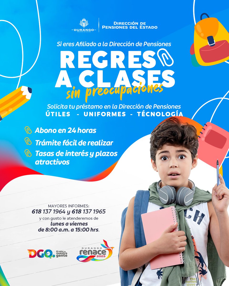 dpedgo's tweet image. Afiliado a la Dirección de Pensiones recuerda que tenemos prestamos en efectivo parta ti, checa los requisitos en: pensiones.durango.gob.mx/tramites/prest…