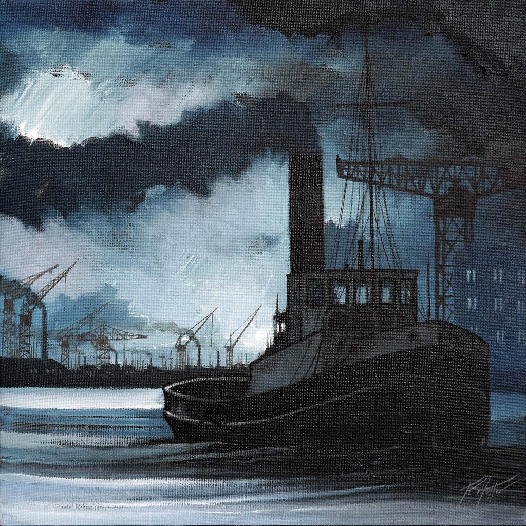 Sailing down the Clyde, a wee commissioned painting 30x30cm I completed a month or so ago