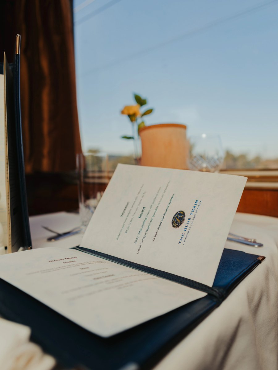 Aboard The Blue Train, enjoy a five-course gastronomic journey where elegance meets world-class service. Every detail, from crystal stemware to curated cuisine, redefines luxury travel. Thank you to Proudly SA for joining us and capturing the spirit and splendor of the experience