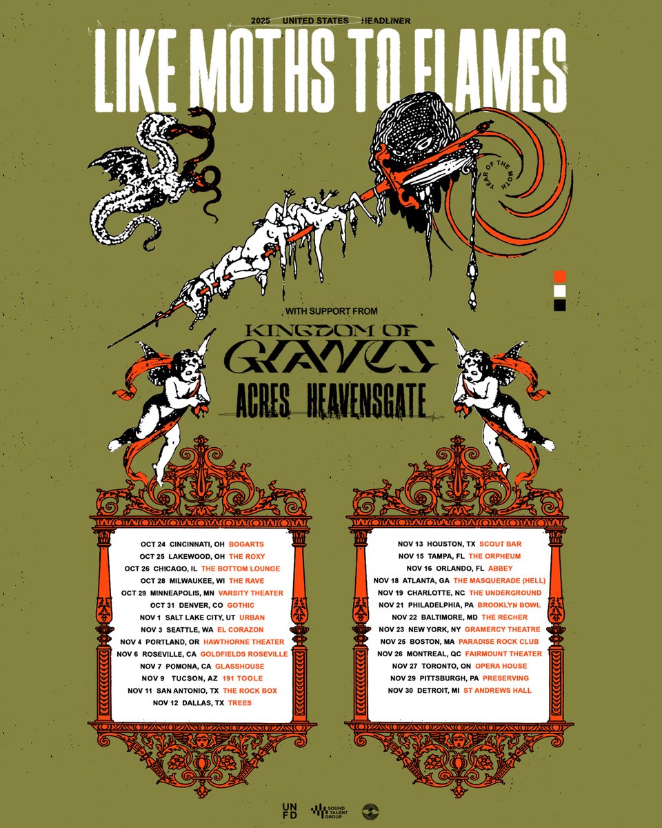 UNFD (@unfdcentral) on Twitter photo TOUR ANNOUNCE: Like Moths To Flames announce US headline run with support from Kingdom of Giants, Acres, and Heavensgate.
Tickets On Sale:
Fri, Aug 8th @ 10 AM Local
<a href="/LMTF/">Like Moths to Flames</a>🤘 TOUR ANNOUNCE: Like Moths To Flames announce US headline run with support from Kingdom of Giants, Acres, and Heavensgate.
Tickets On Sale:
Fri, Aug 8th @ 10 AM Local
<a href="/LMTF/">Like Moths to Flames</a>🤘