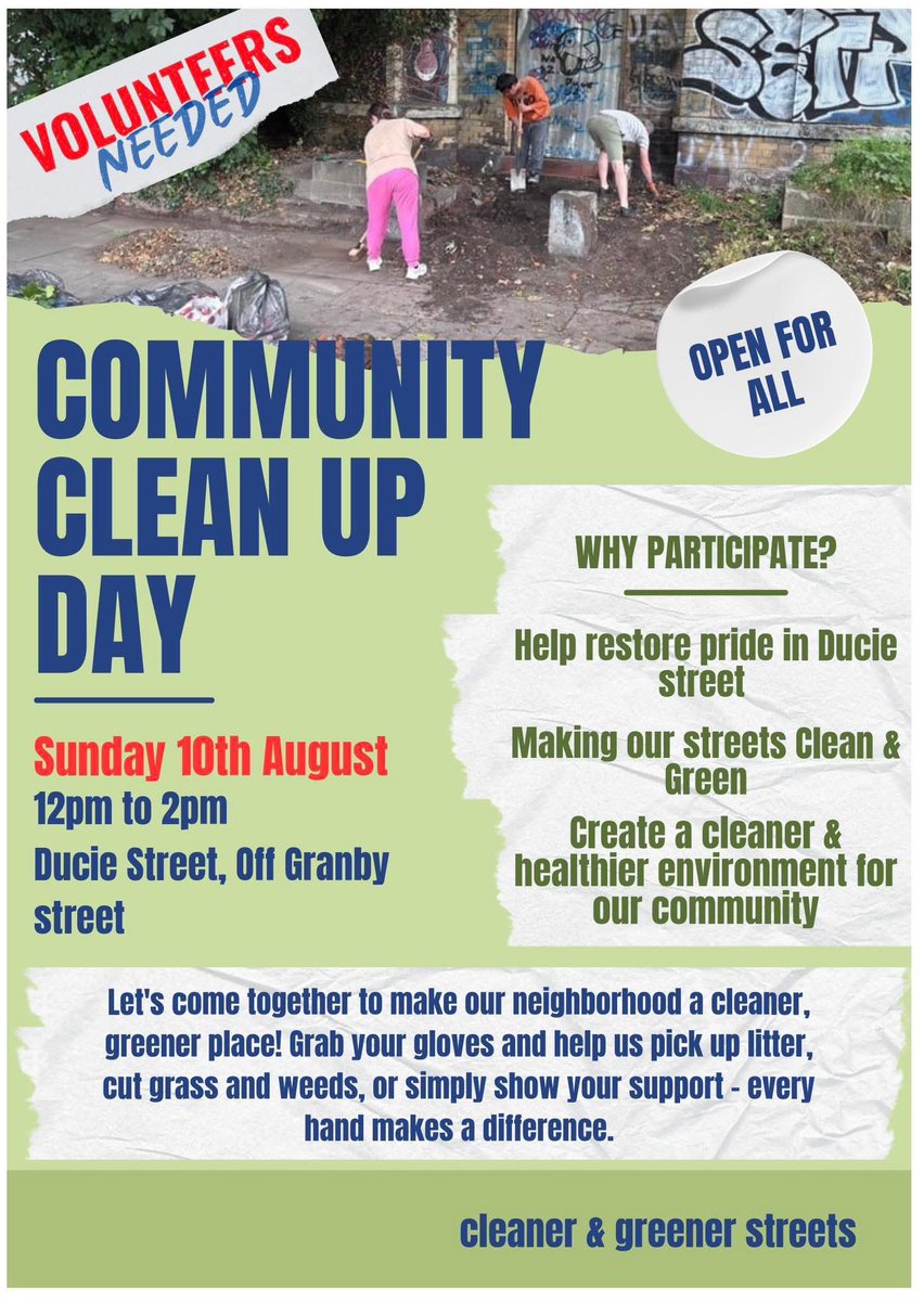 lee brady (@lee_brady) on Twitter photo This upcoming Sunday! 12-2pm
If you want to be a part of something special in helping restore this neglected street then please drop me a message of pop along! Every hand makes a difference!
<a href="/LiverLibDems/">Liverpool Liberal Democrats</a> <a href="/lpool_LSSL/">Liverpool Streetscene Services Ltd</a> <a href="/SamLeung3063064/">Sam Leung 3.0</a> <a href="/CarlCashman/">Carl Cashman</a> <a href="/Everton2Gether/">Kevin Robinson-Hale</a> <a href="/edthegommon/">ed gommon</a> This upcoming Sunday! 12-2pm
If you want to be a part of something special in helping restore this neglected street then please drop me a message of pop along! Every hand makes a difference!
<a href="/LiverLibDems/">Liverpool Liberal Democrats</a> <a href="/lpool_LSSL/">Liverpool Streetscene Services Ltd</a> <a href="/SamLeung3063064/">Sam Leung 3.0</a> <a href="/CarlCashman/">Carl Cashman</a> <a href="/Everton2Gether/">Kevin Robinson-Hale</a> <a href="/edthegommon/">ed gommon</a>