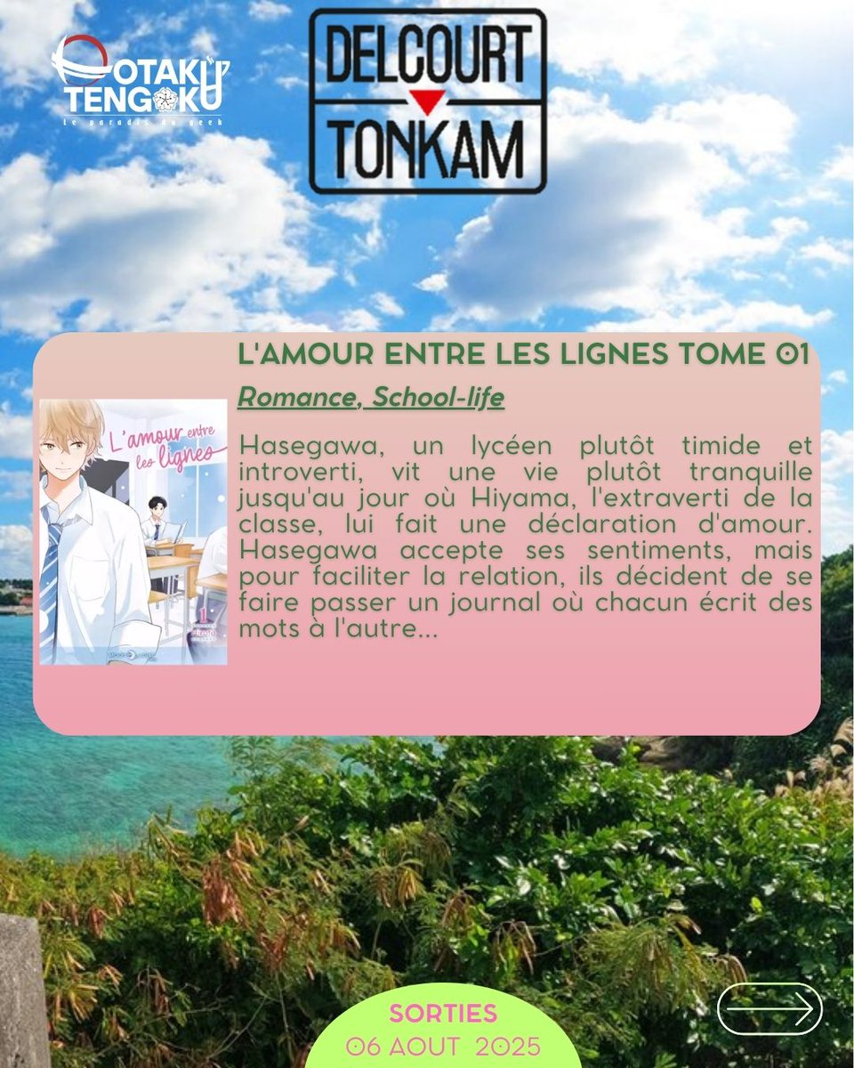 Les #SortiesManga 📖 du mercredi 06 août chez <a href="/DelcourtTonkam/">Delcourt/Tonkam</a> 
• L' Amour entre les lignes Tome 01