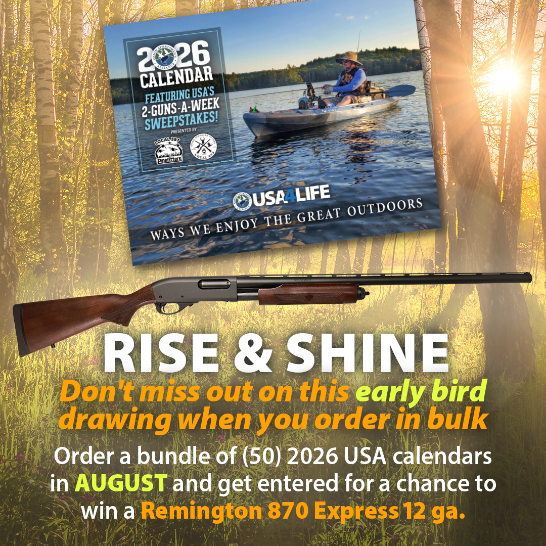 A Remington 870 Express 12 ga. could be yours. 👀 

All you have to do is order a bundle of 50 2026 USA Calendars for a chance to win! - bit.ly/3TzGdJ2