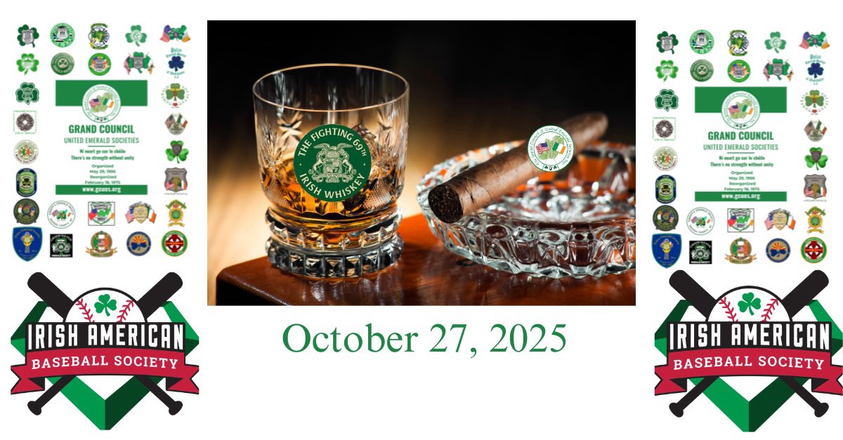 Join us for the Third Annual Cigar Night on October 27, 2025, at Vetro Restaurant and Lounge. This event not only promises an enjoyable evening with premium cigars and beverages, but also supports the Irish-American Baseball Society. conta.cc/4mhKkpy #EmeraldSociety