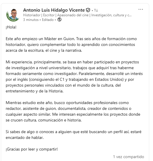Antonico_26's tweet photo. ¡Hola!

He dejado esto por Linkedin pero lo comparto también por aquí. Se agradece la difusión. https://t.co/3pbb8g3D77