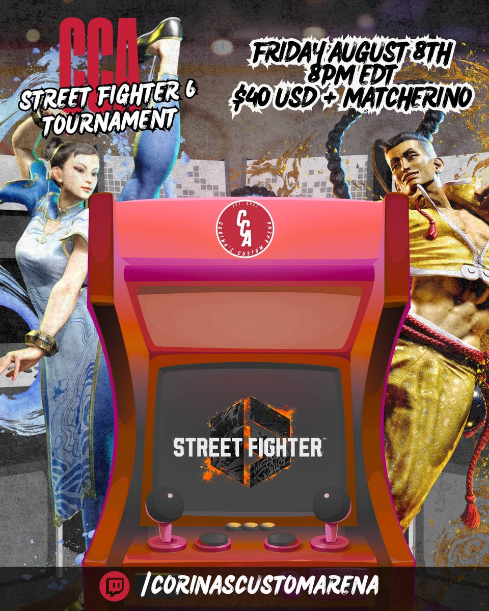 REMINDER: The fight is THIS WEEK! 🥊

CCA’s #StreetFighter6 tournament is happening this Friday, August 8th, at 8 PM EDT!

Open to North America — FREE entry!

📝 Sign up now: vist.ly/3z854
💬 Join the community: vist.ly/3z84y

#CCA #FGC #SF6