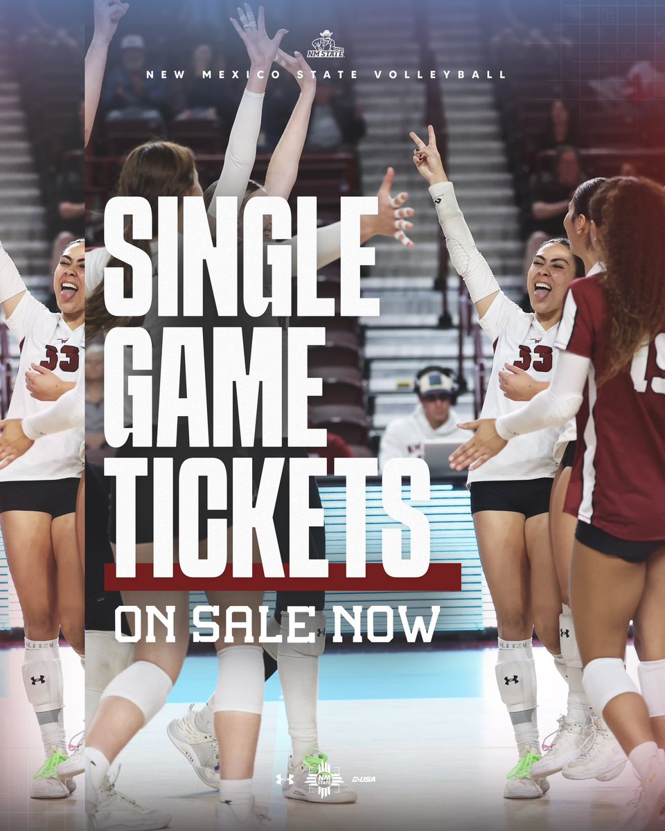 NM State Volleyball (@nmstatevball) on Twitter photo Itโs that timeโ๏ธ
Single-game tickets are now on sale, get yours today ๐ค 
๐ 575-646-1420
๐ป tinyurl.com/3hcavkwa
#AggieUp Itโs that timeโ๏ธ
Single-game tickets are now on sale, get yours today ๐ค 
๐ 575-646-1420
๐ป tinyurl.com/3hcavkwa
#AggieUp