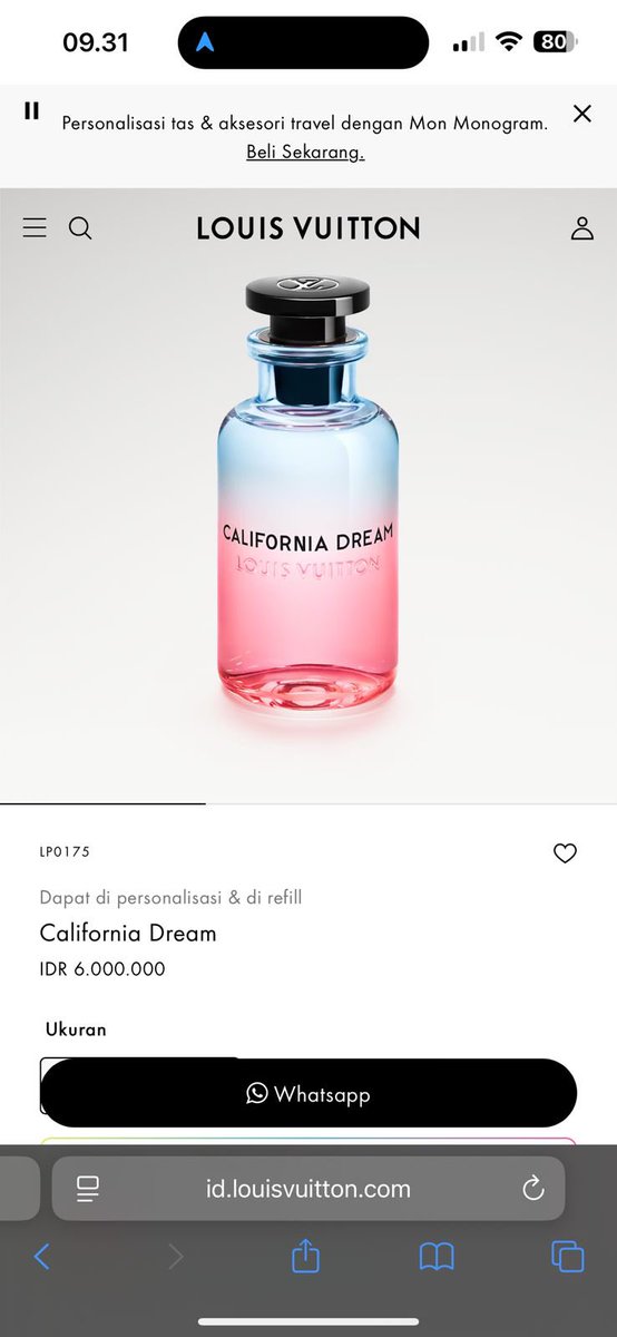 chaeyy24's tweet photo. ori nih gais masih segel, dijual karna sudah banyak stok parfum ada yg preloved jg parfumnya bisa nego gais
#prelovedparfum #LouisVuitton #parfum #justforu #prelovedbranded https://t.co/bGPuIyWfI6