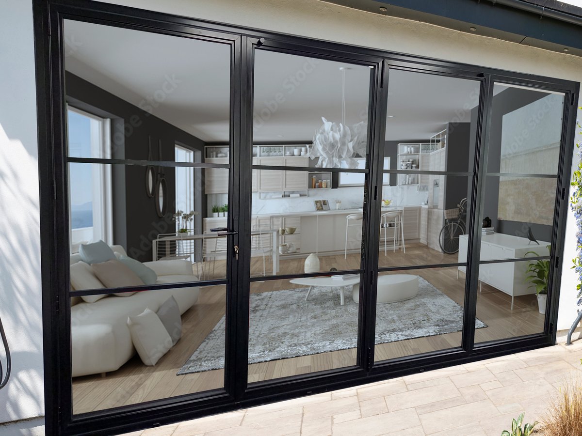 Our aïr 900 Heritage Bifold Door channels the industrial Art Deco trend. ✅✨

With specifically designed steel-look profiles and astragal bars, it delivers the sought-after heritage style while offering unbeatable thermal performance and security: bit.ly/4kF9L2V