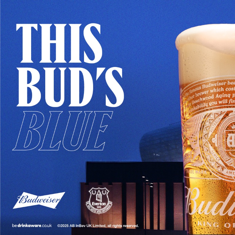Everton's tweet photo. New Stadium. New Era.
 
We’re proud to announce @BudweiserUK as our new Official Beer Partner. 🤝