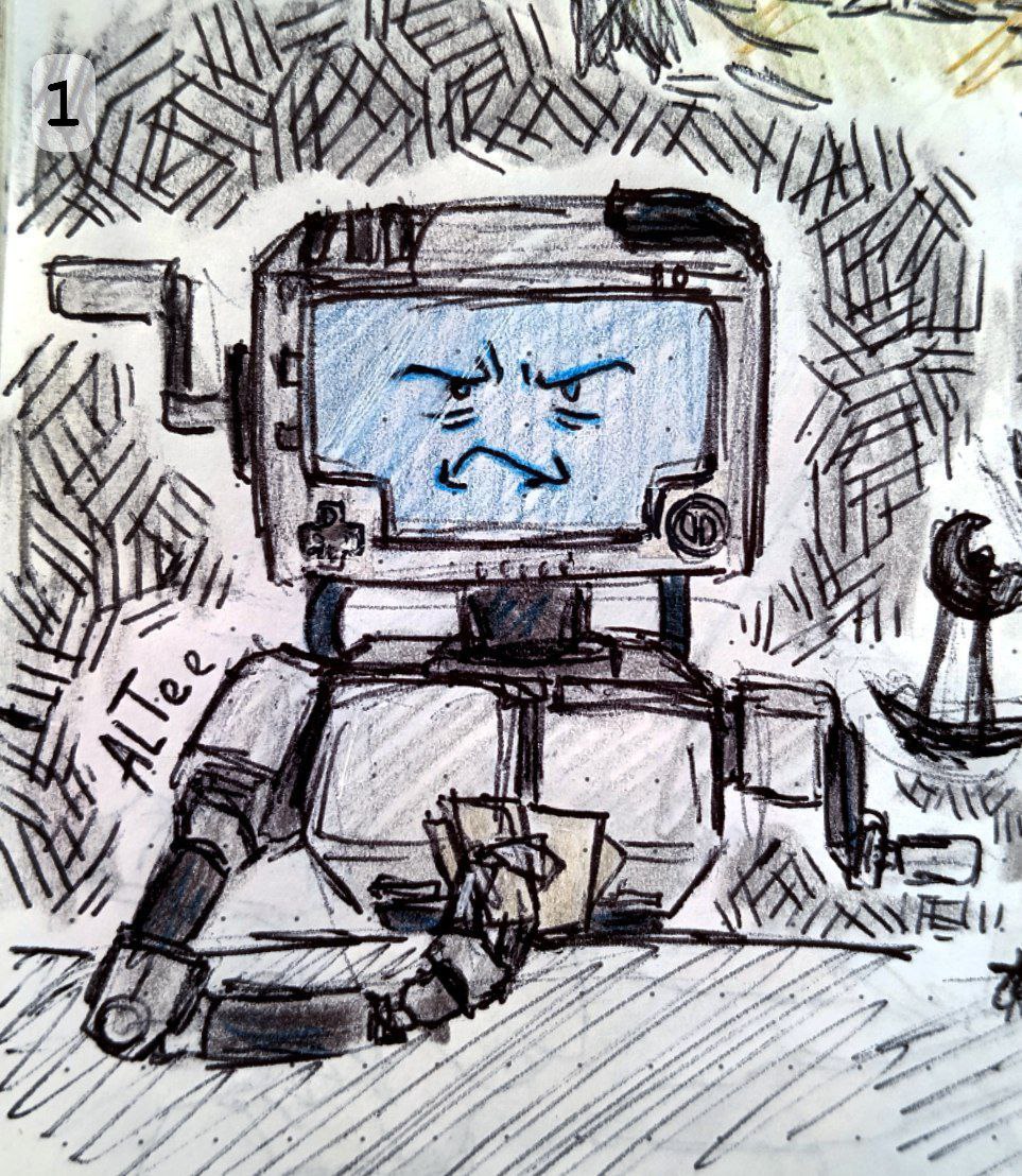 _Al_Tee's tweet photo. 🤖+🪵
(Hajajaja, I couldn't find a more suitable emoji for Leshy, now he's a stump)

#Inscryption #leshy #p03 #InscryptionLeshy #InscryptionP03 #Inscryptionfanart #game #art #fanart https://t.co/YcXfYSXkS9
