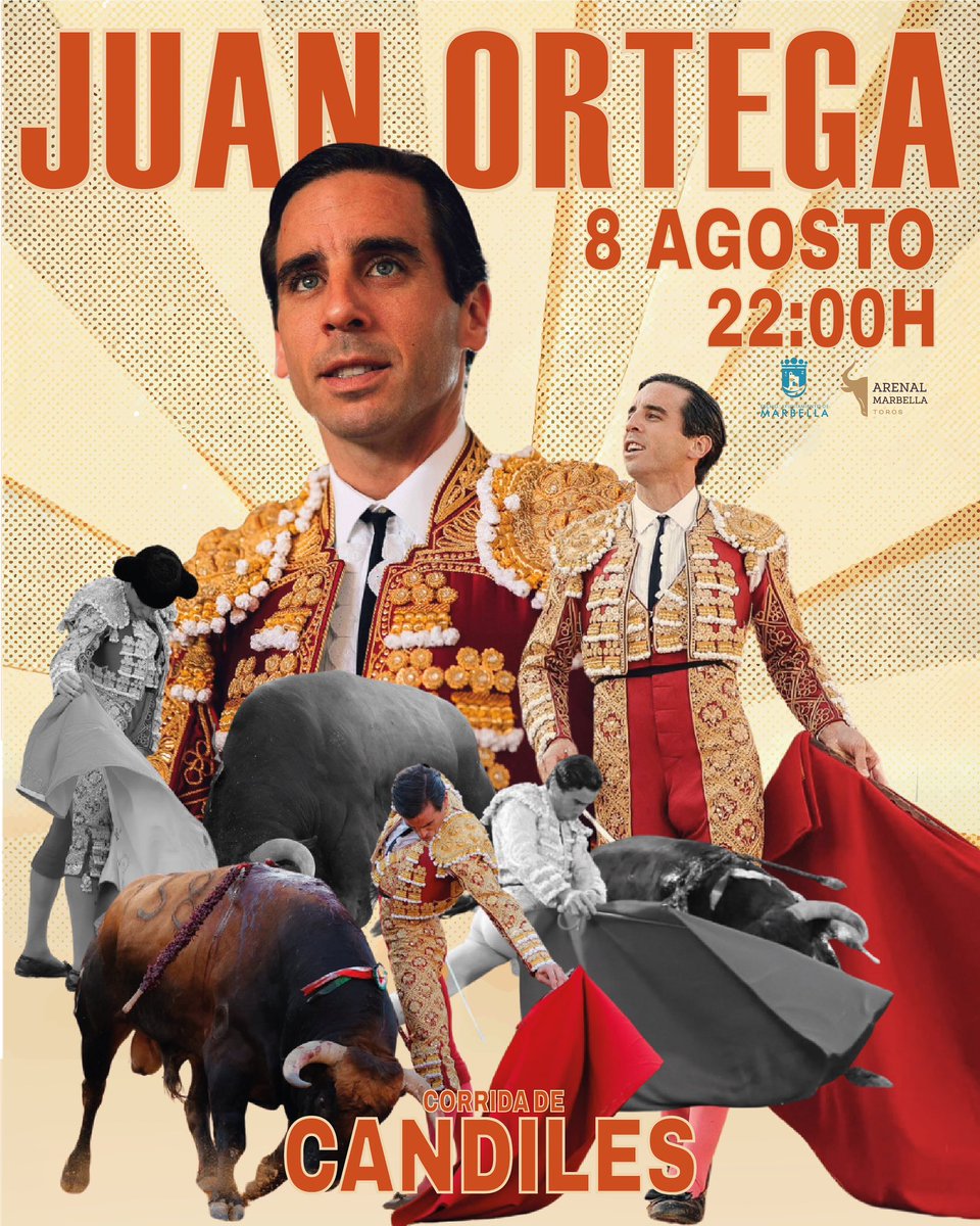 🔸𝐉𝐮𝐚𝐧 𝐎𝐫𝐭𝐞𝐠𝐚 el 8 de agosto en nuestra 𝐌𝐚𝐫𝐛𝐞𝐥𝐥𝐚! 🔜 Junto a Morante y Aguado con seis de Garcigrande (22:00h.). ¡Noche de Candiles! 

🎟️ ¡Últimas entradas! 
🔗 bacantix.com/entradas/webfo…
📍Taquillas de 10 a 14 y de 18 a 21h.