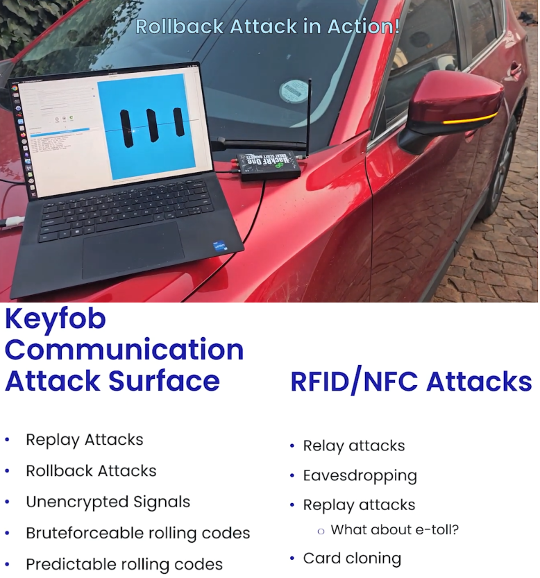 it4sec's tweet photo. Hacking your mom's Mazda key fob: from replay and jamming to relay and card cloning. 🚘၊၊||၊🥷🏻💰

More details on:
LinkedIn: https://t.co/QK3f9vtvK3
Substack: https://t.co/stzEuTI0i9 https://t.co/M4tMvDbCxs