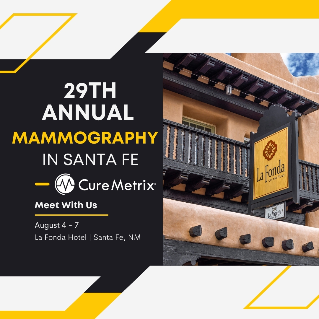 CureMetrix's tweet image. We’ll be at the 29th Annual Mammography in Santa Fe conference August 4–7! It’s one of the most comprehensive #BreastImaging events of the year, with a focus on #AI, tomosynthesis, and hands-on learning. If you’ll be there and want to meet up, send us a DM!