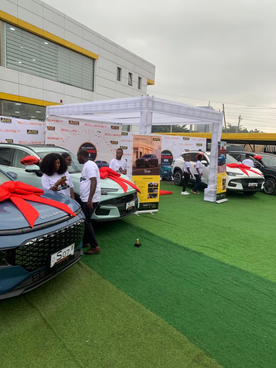 I never thought I’d love a ride this much!” – A first-time test driver at the Soueast Experience Week
Join hundreds of Ghanaians who’ve already felt the ride.
Come see what the hype is all about before Friday at <a href="/JAPPGH/">JA Plant Pool Gh Ltd</a> 

Farmers | Thomas Partey | Sesko | Newcastle | #BBNaijia