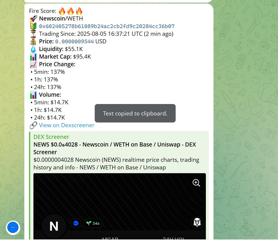 dildomoto's tweet photo. my bot called another 5x of today 0x602405278b61089b24ac2cb2fd9c20284cc36b07
$newscoin #newscoin
subscribe for free:
@basechaintrendingbot https://t.co/X8qWAqzuMW