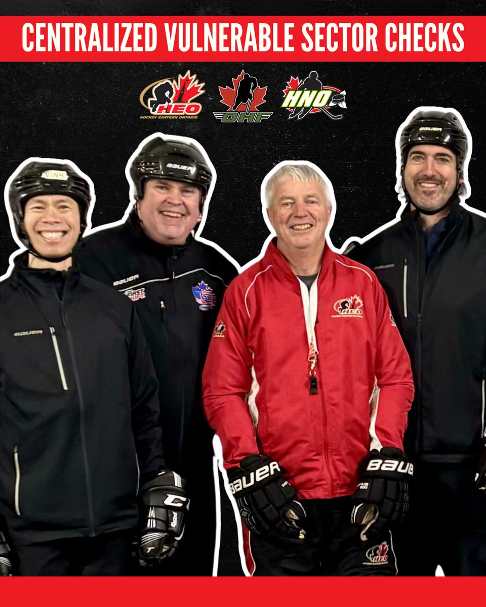 Plan on being an on-ice helper for a team in HEO this season⁉️

All Team Officials, Third-Party Instructors, and On-Ice Officials over the age of 18 are required to have a valid Vulnerable Sector Check.  A step by step guide of the new VSC process⬇

🔗hockeyeasternontario.ca/vulnerable-sec…
