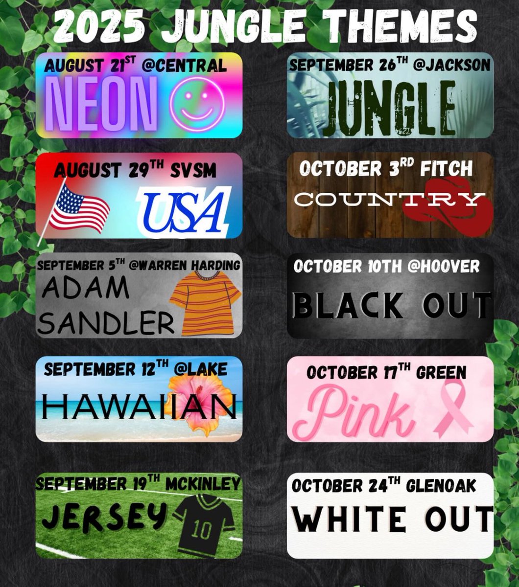 JUNGLE THEMES 2025!! 
15 Days til kickoff 🐾 
#PHS #GoPerry