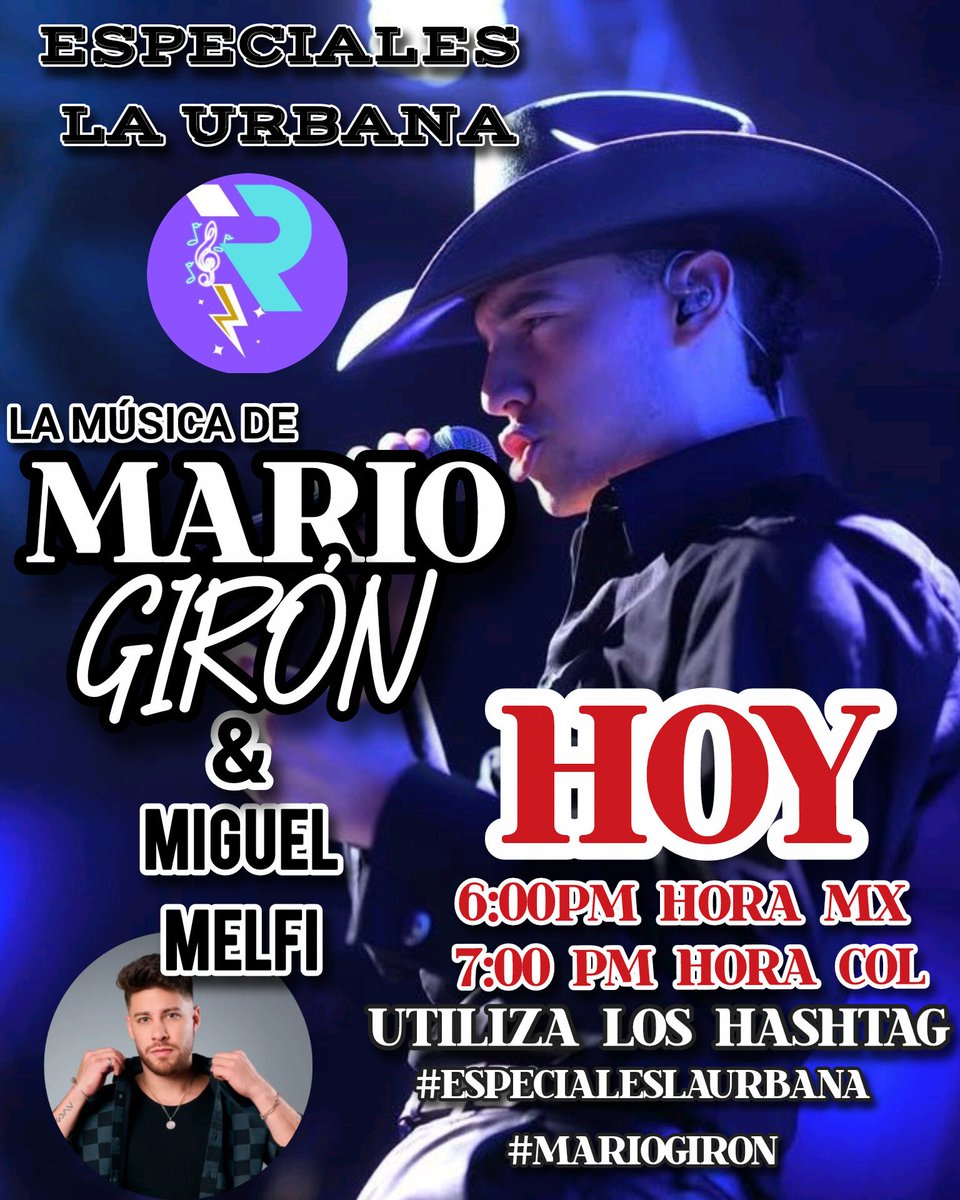 Hoy Tenemos una cita con <a href="/LAURBANA___/">LA URBANA</a> a partir de las 7:00 PM Hr Col y 6:00 PM Hr MX
Toda la música del champ estará sonando en #LaUrbana 
¡No Te Lo Pierdas! Link ⬇️
radiolaurbana.radio12345.com

#EspecialesLaUrbana
#MarioGiron