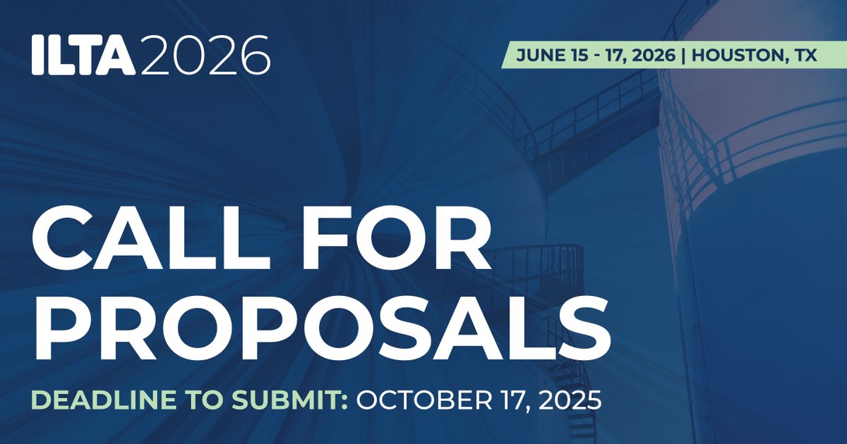 ILTA's podium awaits ... 

We are now accepting proposals for the ILTA 2026 Conference &amp; Trade Show (June 15 - 17)! Submissions on all aspects of terminal operations are welcome—especially those focused on Environment; Health, Safety &amp; Security; Government Affairs; Leadership;