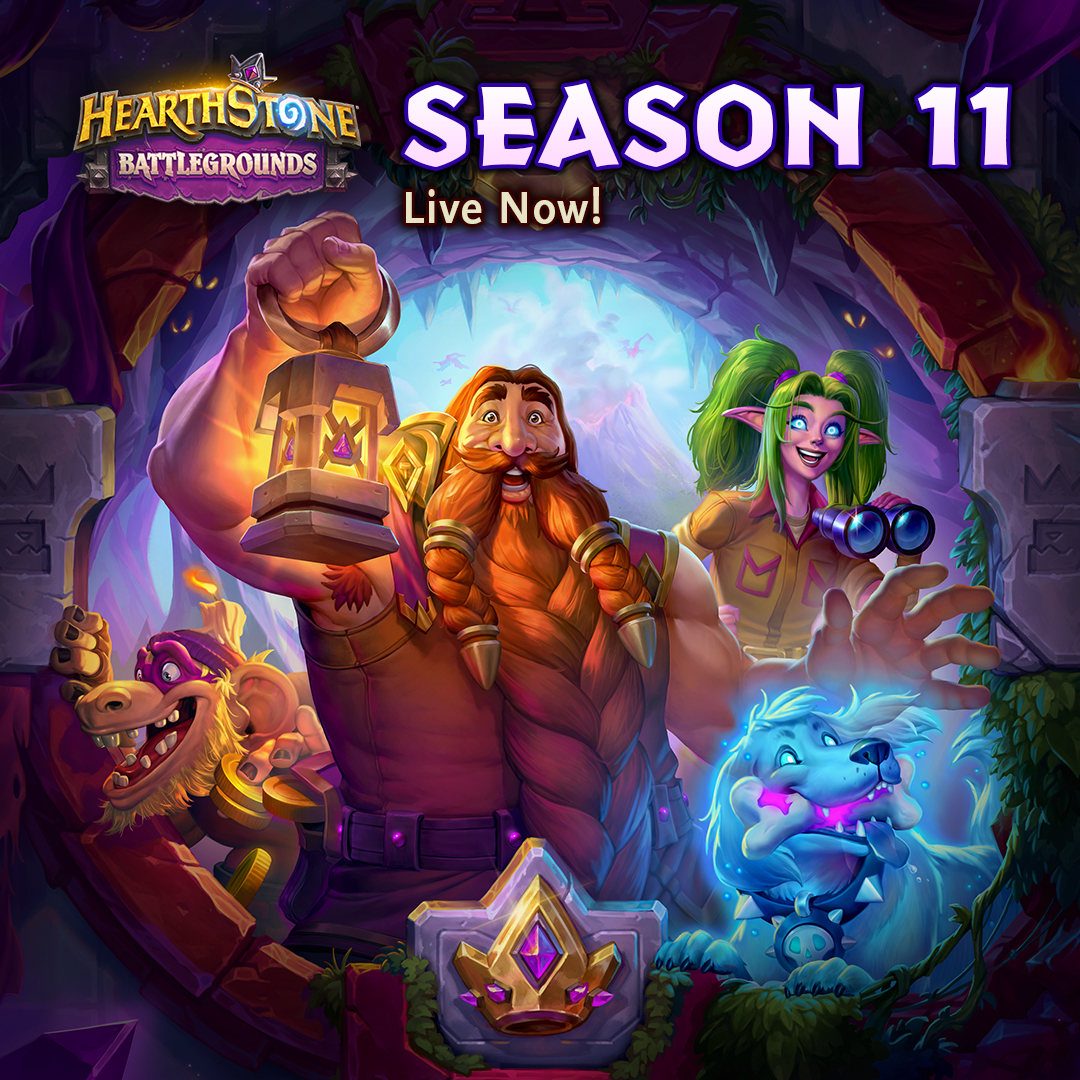 Battlegrounds Season 11 launches today!

⚡ Brand-New Rally Keyword
🎲 Quests Return with All-New Rewards
🚨🧬 100+ New &amp; Returning Minions