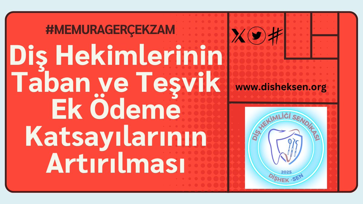 🦷 Diş hekimleri teşviki değil, adaleti istiyor!

📉 Mevcut taban ve teşvik ek ödeme katsayıları;
❌ Emekle, riskle, sorumlulukla örtüşmüyor
❌ Branşlar arası uçurum büyüyor
❌ Motivasyon ve mesleki bağlılık zedeleniyor

📣 Talebimiz net:
🔹 Taban ve teşvik ek ödeme katsayıları