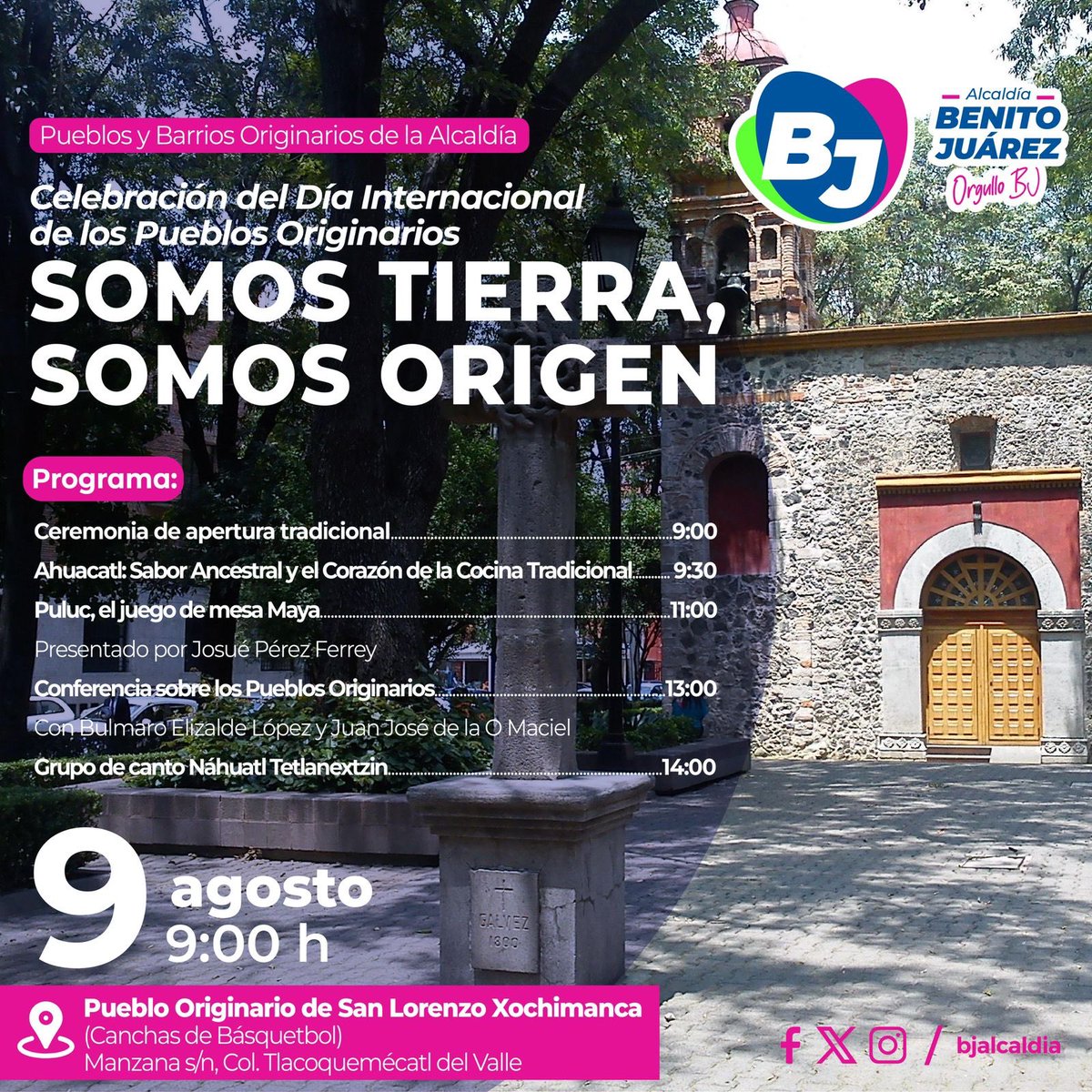 Reconocemos y celebramos la riqueza cultural de los pueblos originarios que dan identidad a nuestro territorio. Acompáñanos en esta jornada que honra nuestras raíces con saberes, sabores y expresiones vivas que nos recuerdan que seguimos siendo origen.
#OrgulloBJ