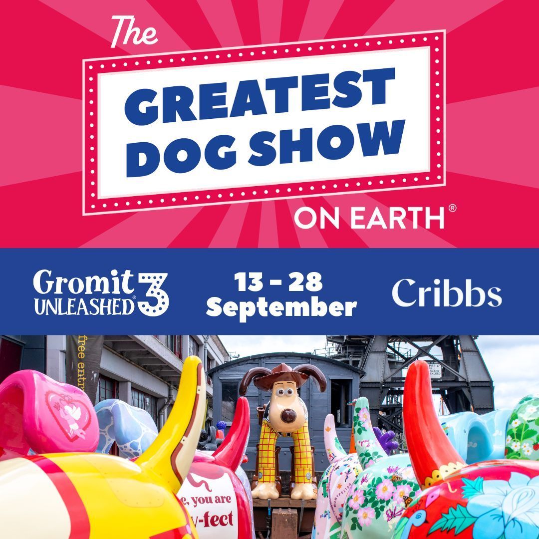 It’s here! Tickets for The Greatest Dog Show on Earth®, in partnership with Cribbs, are now live 🐾

Don’t miss your final chance to see all 54 #GromitUnleashed3 sculptures under one roof, plus nearly 100 incredible Norbots designed by local schoolchildren!

📍 Cribbs Mall,