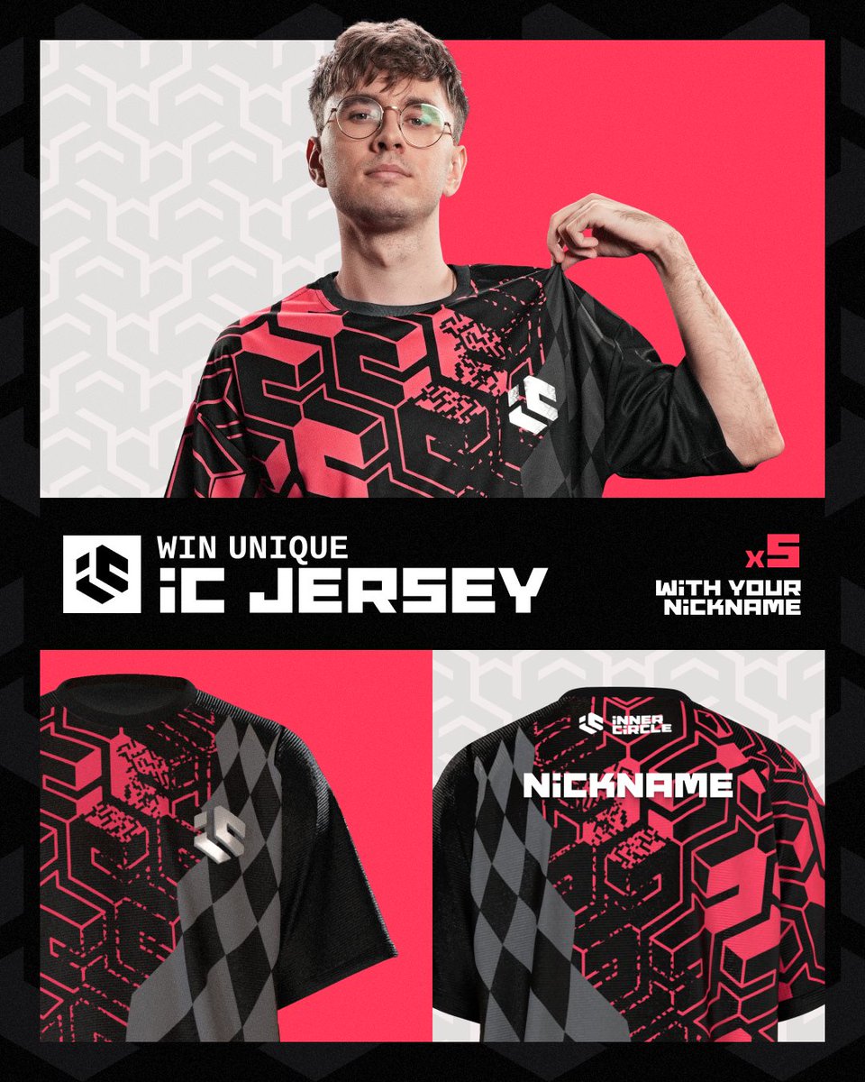 Inner Circle (@incircleesports) on Twitter photo Be among the first to get the Inner Circle jersey — personalized with your nickname.
To enter:
-Follow <a href="/InCircleEsports/">Inner Circle</a>
- Retweet this post
- Comment with your nickname, so we’ll print it on the jersey
We’ll pick five winners next Tuesday who’ll receive this exclusive drop. Be among the first to get the Inner Circle jersey — personalized with your nickname.
To enter:
-Follow <a href="/InCircleEsports/">Inner Circle</a>
- Retweet this post
- Comment with your nickname, so we’ll print it on the jersey
We’ll pick five winners next Tuesday who’ll receive this exclusive drop.