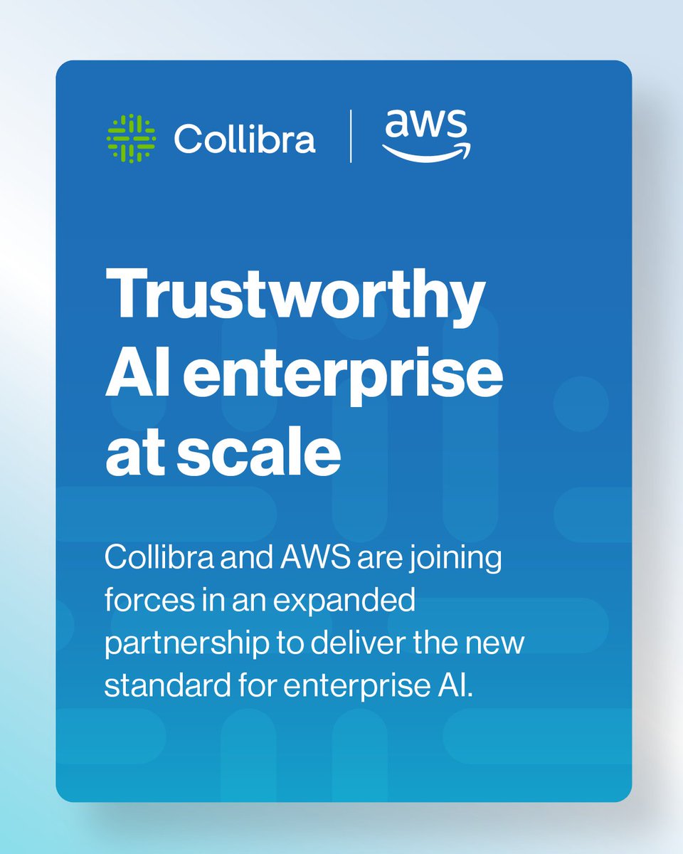 collibra's tweet image. Your data scientists are in #SageMaker. 

Your governance teams are in #Collibra. 

Both are speaking different languages. 🗣️ 

Our partnership with @awscloud bridges the gap with bi-directional sync for #metadata so everybody wins. 🏆

Find out how. ➜ ow.ly/J8fg50WzNJH