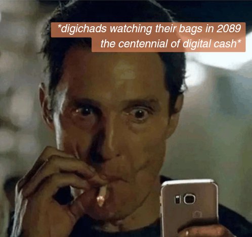 Digichads don’t sell.
Chaum knew this would take a while.
Centennial soon.
#DIGICASH