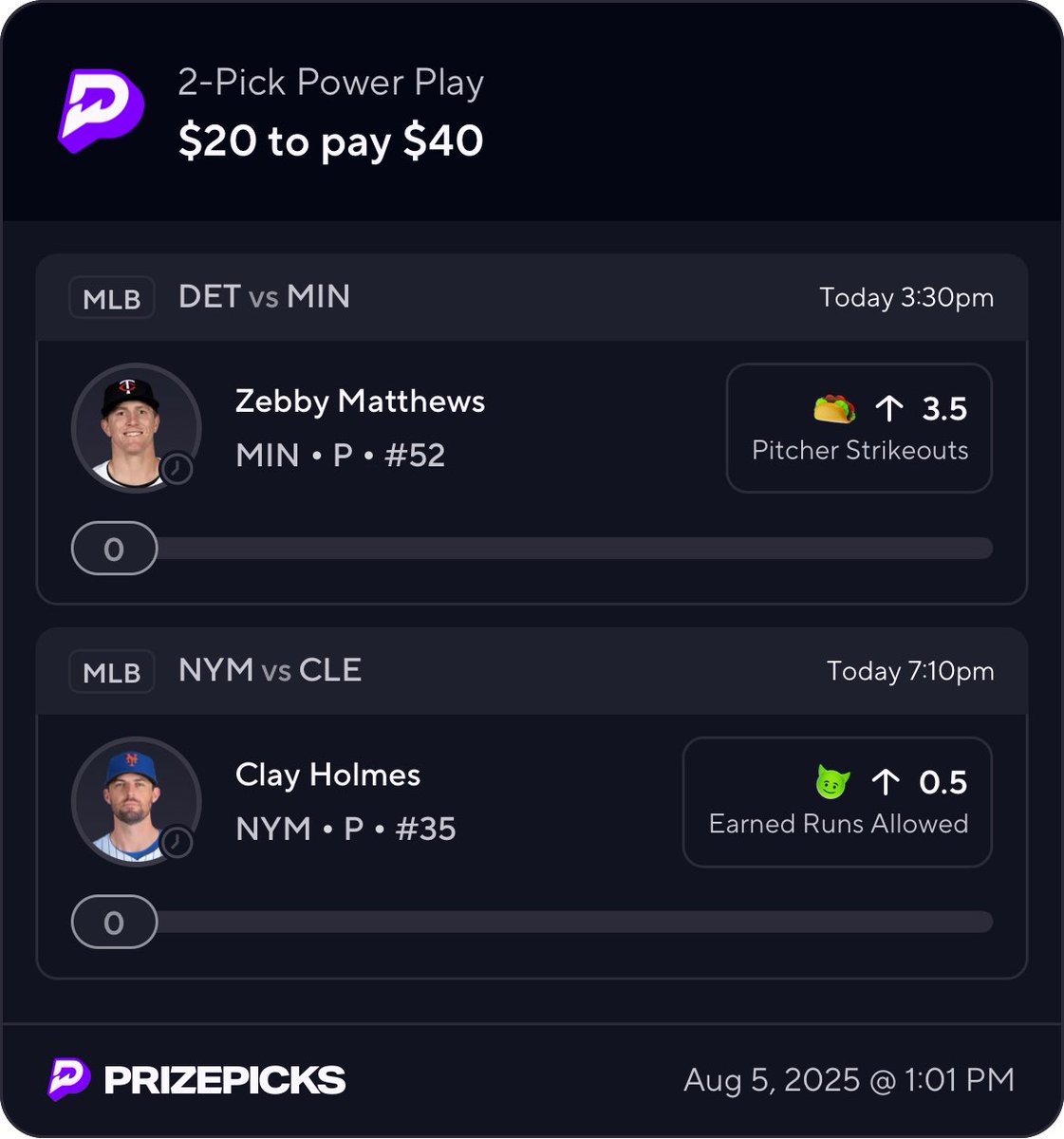 ohitzkman's tweet photo. Should be an easy 2x. 💪🏾💰 #prizepicks #mlb https://t.co/RDzKxUXi6t