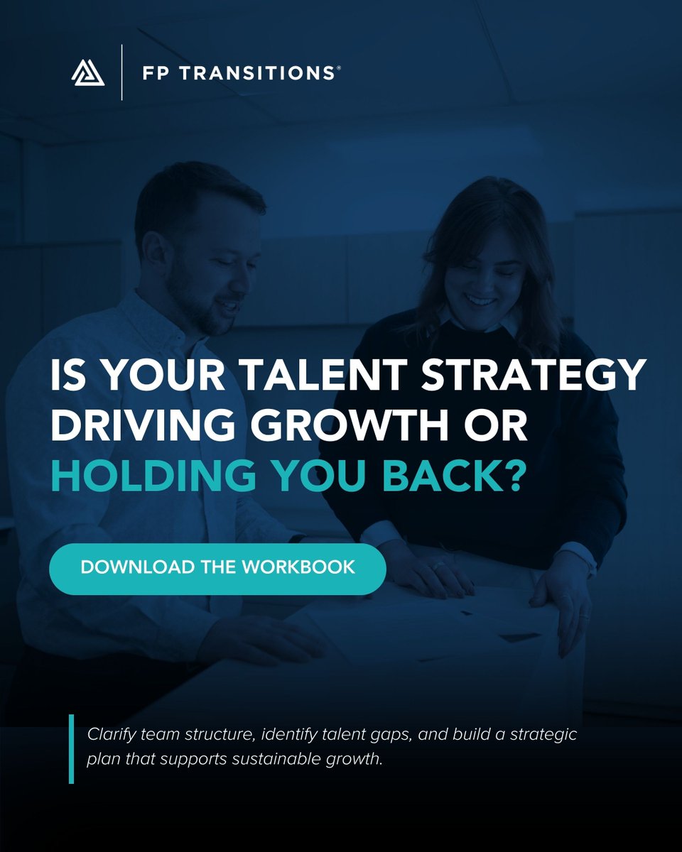 FPTransitions's tweet image. Is your team structure supporting growth or holding it back?

This free workbook helps advisory firms assess talent strategy, align compensation and roles, and prepare for continuity. Because building equity value starts with building the right team.

#FPTransitions #FPINSIGHTS