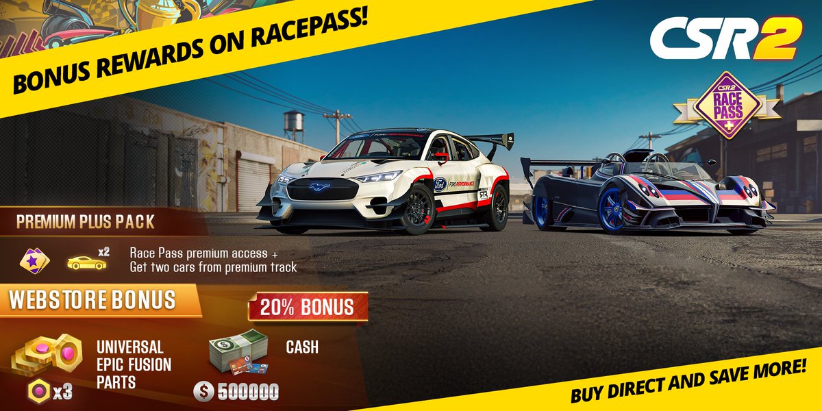 🚨 RACE PASS PREMIUM PLUS! 🚨 Unlock the premium rewards track, get your first premium car immediately, and enjoy 12X value with exclusive benefits!

Don't let this pass you by! 💎 👉 zynga.social/csr2web

#CSR2 #RacePass #RacePassPremiumPlus