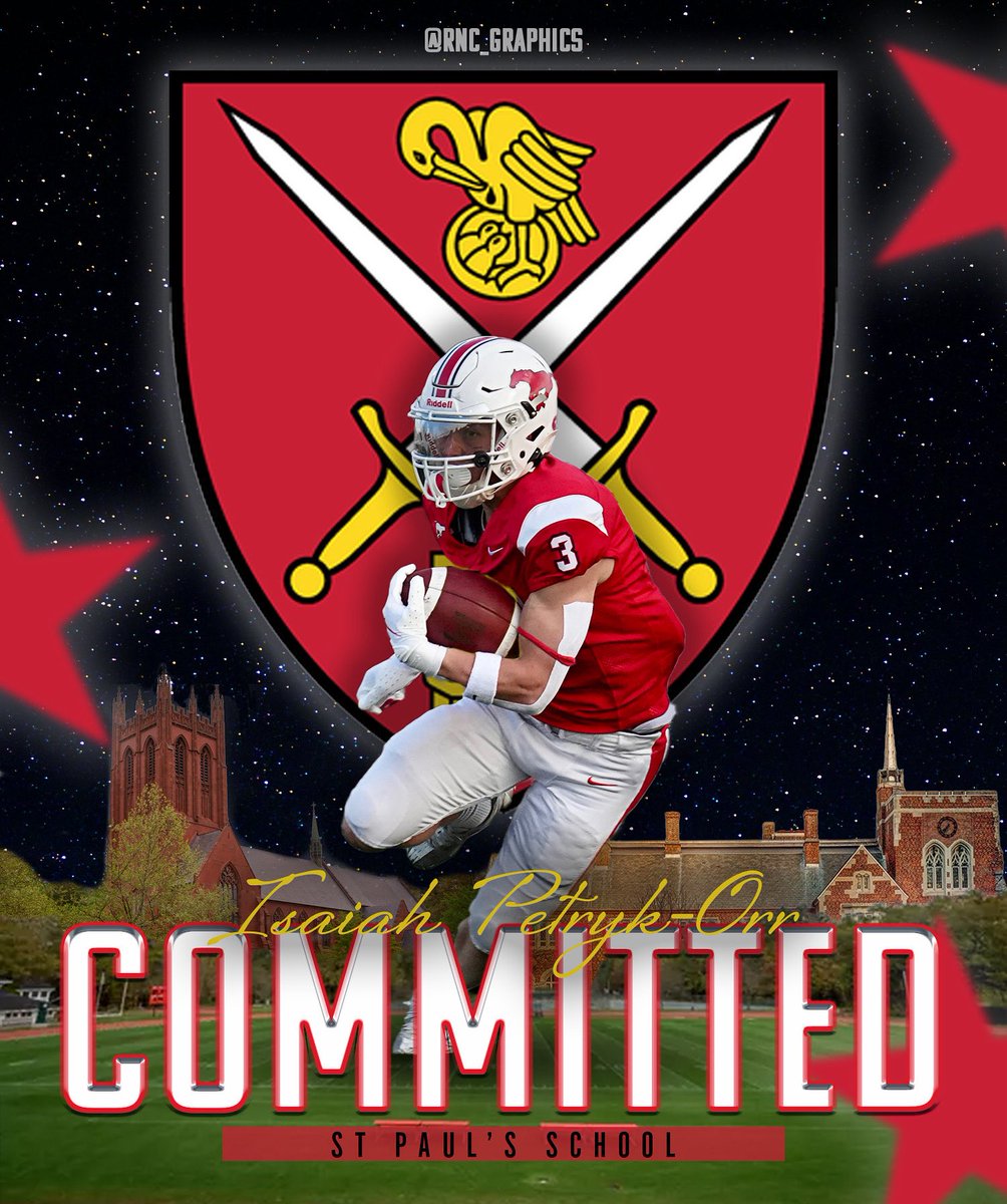 I am excited to announce that I will be reclassifying to the class of 2027 and attending St. Paul’s school in Concord, New Hampshire. Thank you to everyone who has helped me throughout my football journey.