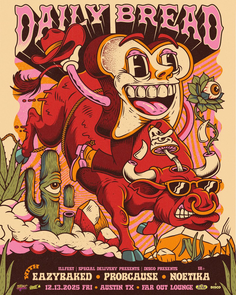 Disco Presents (@discopresentshq) on Twitter photo TEXAS 🏜<a href="/dailybreadmusic/">Daily Bread Music</a> returns to Dallas & Austin this December with <a href="/eazybaked/">EAZYBAKED</a> <a href="/ProbCause/">PROBCAUSE</a> <a href="/noetikamusic/">MIND WARP EP 🧠😵💫</a> 🍞
Dallas, TX - 12/12 - <a href="/SiloDallas/">SILO Dallas</a>
Austin, TX - 12/13 - <a href="/TheFarOutLounge/">The Far Out Lounge</a>
Sign up for access to the presale → laylo.com/dailybreadmusi…
🎟: Presale begins Thurs, August TEXAS 🏜<a href="/dailybreadmusic/">Daily Bread Music</a> returns to Dallas & Austin this December with <a href="/eazybaked/">EAZYBAKED</a> <a href="/ProbCause/">PROBCAUSE</a> <a href="/noetikamusic/">MIND WARP EP 🧠😵💫</a> 🍞
Dallas, TX - 12/12 - <a href="/SiloDallas/">SILO Dallas</a>
Austin, TX - 12/13 - <a href="/TheFarOutLounge/">The Far Out Lounge</a>
Sign up for access to the presale → laylo.com/dailybreadmusi…
🎟: Presale begins Thurs, August