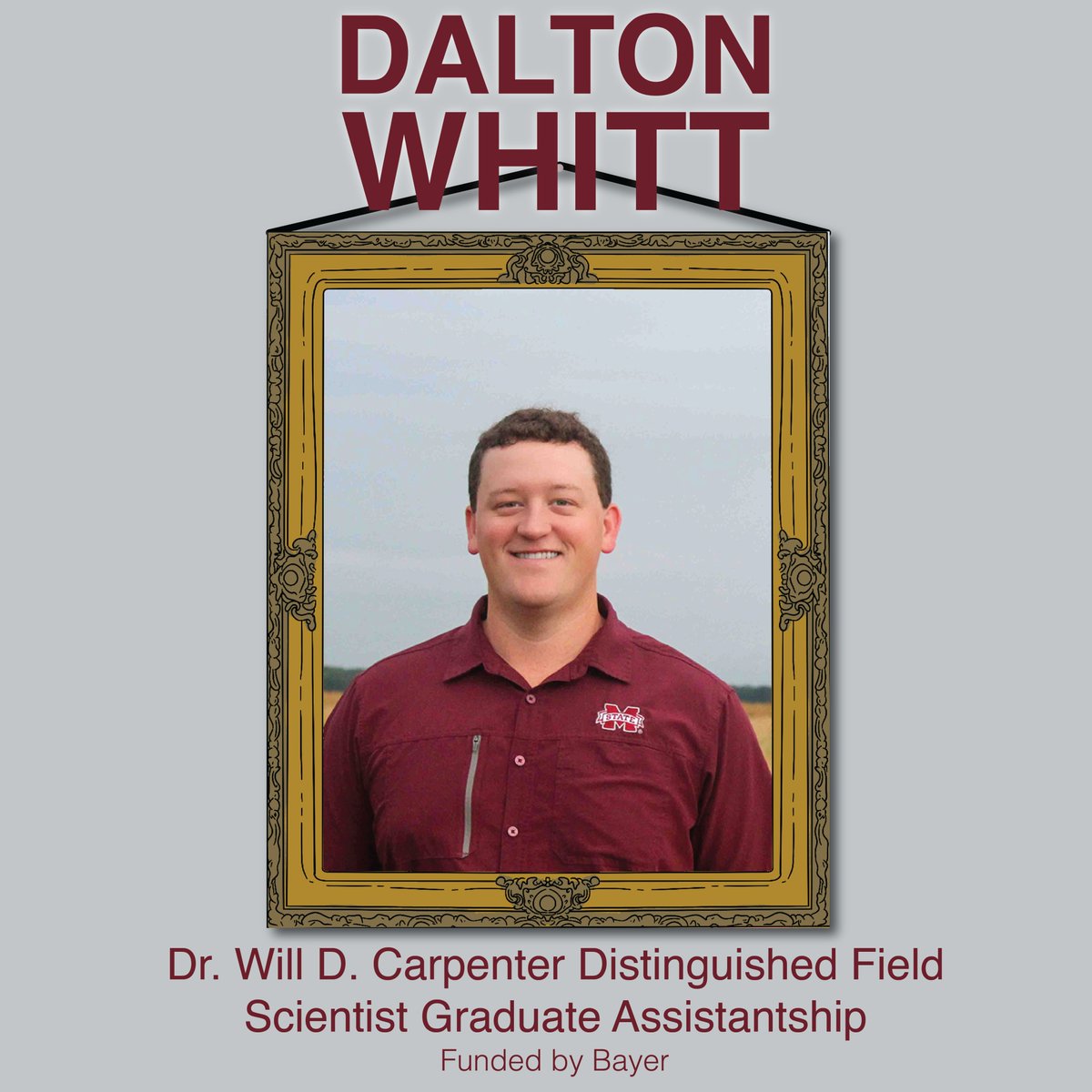 MSU_AG's tweet photo. Congratulations to #MSUAg doctoral student Dalton Whitt on receiving the Dr. Will D. Carpenter Distinguished Field Scientist Graduate Assistantship! His work in weed science--funded by @BayerUnitedStates
Link to story: https://t.co/GByeJDIppj https://t.co/wgRksj71BX