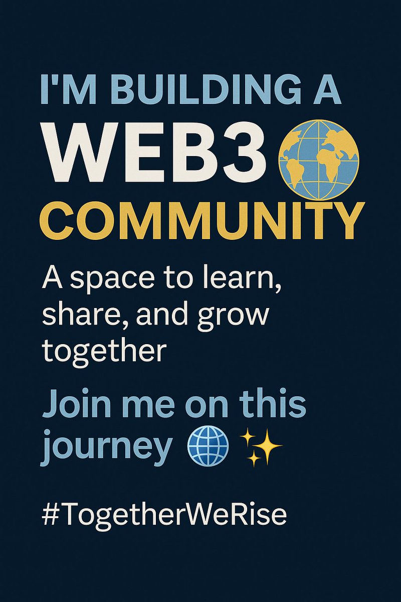 Alhamdulillah, I’ve started building my Web3 community 🚀.
It’s not just about numbers, but about support, growth, and real opportunities 🌍💎.
Insha Allah, we’ll learn together, share with each other, and rise as one 🤝📈.
#Web3Community #TogetherWeRise