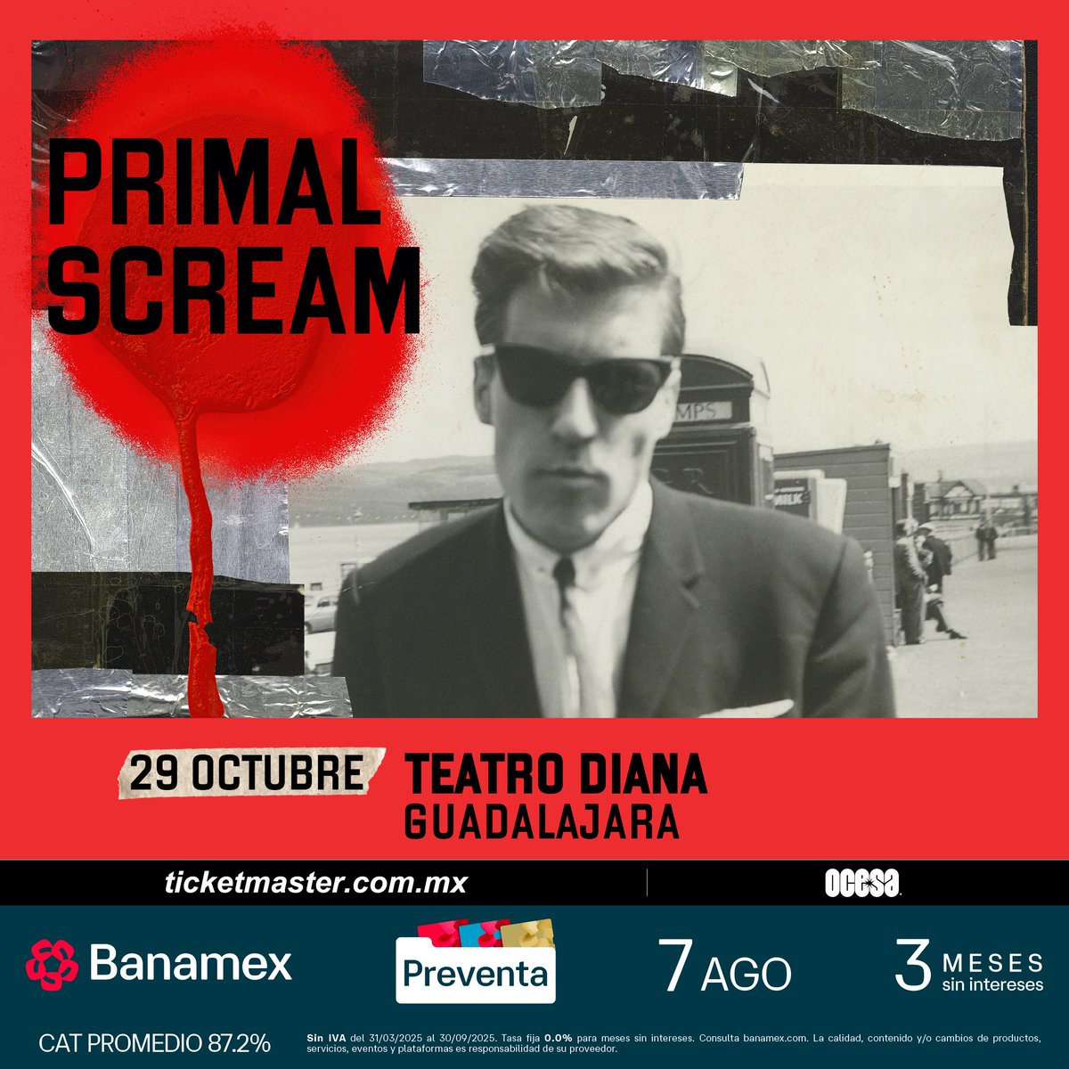 Rutas Alternas (@rutasalternas) on Twitter photo La revolución de la psicodelia de <a href="/ScreamOfficial/">Primal Scream</a> regresa a México.
La cita es el 29 de octubre en <a href="/teatrodiana/">Teatro Diana</a>
#PreventaBanamex 7 de agosto en la red Ticketmaster y taquillas del recinto. La revolución de la psicodelia de <a href="/ScreamOfficial/">Primal Scream</a> regresa a México.
La cita es el 29 de octubre en <a href="/teatrodiana/">Teatro Diana</a>
#PreventaBanamex 7 de agosto en la red Ticketmaster y taquillas del recinto.