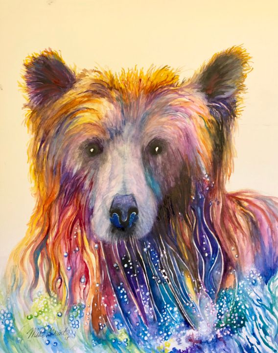 Art of the Day: "Bear in Water". Buy at: ArtPal.com/mikegrant1208?…
