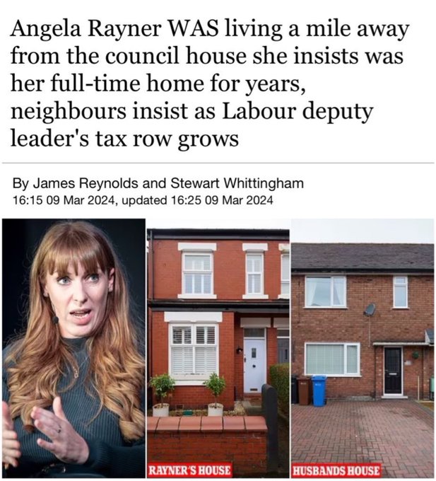 Angela Rayner is worth over £4 million, how did she amass that wealth. She also pretended to live in a council house, just to get a huge local tax payer funded discount.