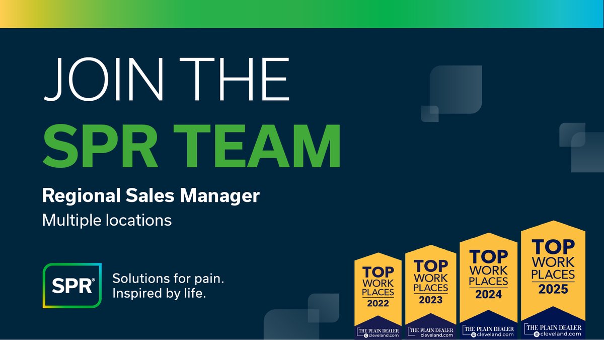 #NowHiring Regional Sales Managers in multiple locations across the USA:

⭐ Nashville, TN
⭐ New Orleans, LA
⭐ Orlando, FL
⭐ Staten Island, NY
⭐ Baltimore/Washington, DC

Apply today! sprpainrelief.com/careers

#MedicalSales #MedSales #SalesJob