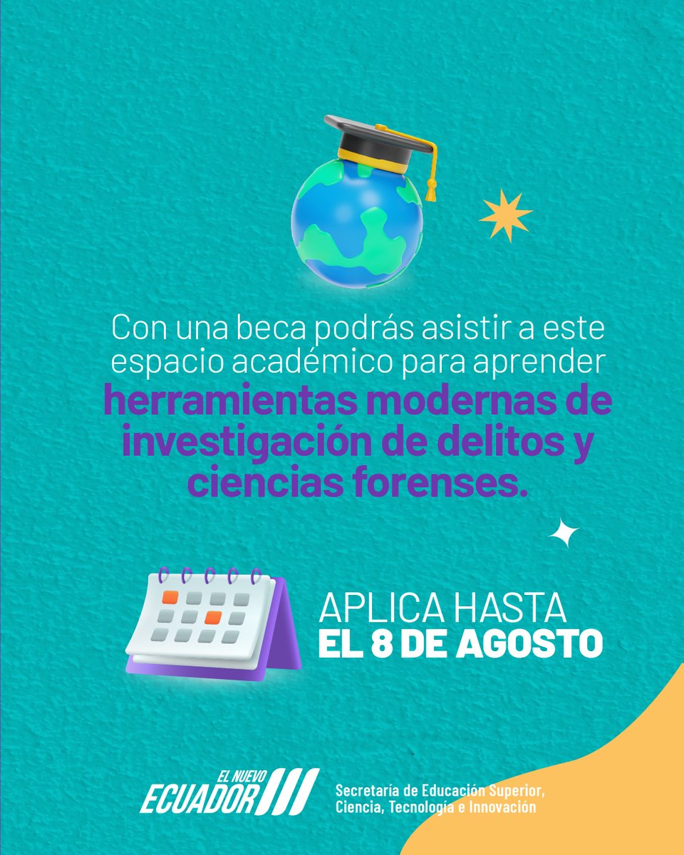 ¡Adquiere herramientas avanzadas para investigar y resolver delitos!

Dos semanas de perfeccionamiento de conocimientos con una beca Globo Común.

¿Cómo postular? Verifica aquí toda la info: siau.senescyt.gob.ec/am-ci/