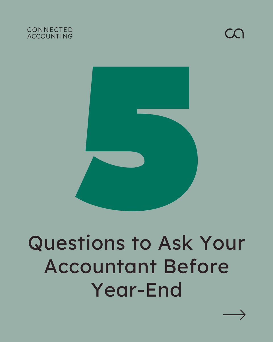 Top 5 Questions to Ask Your Accountant Before YE

1. How can I reduce my tax liability before YE?
2. Are my books clean &amp; ready?
3. Should I make any major purchases/investments before YE?
4. Am I paying myself the most tax-efficient way?
5. What should I be doing now for NY?