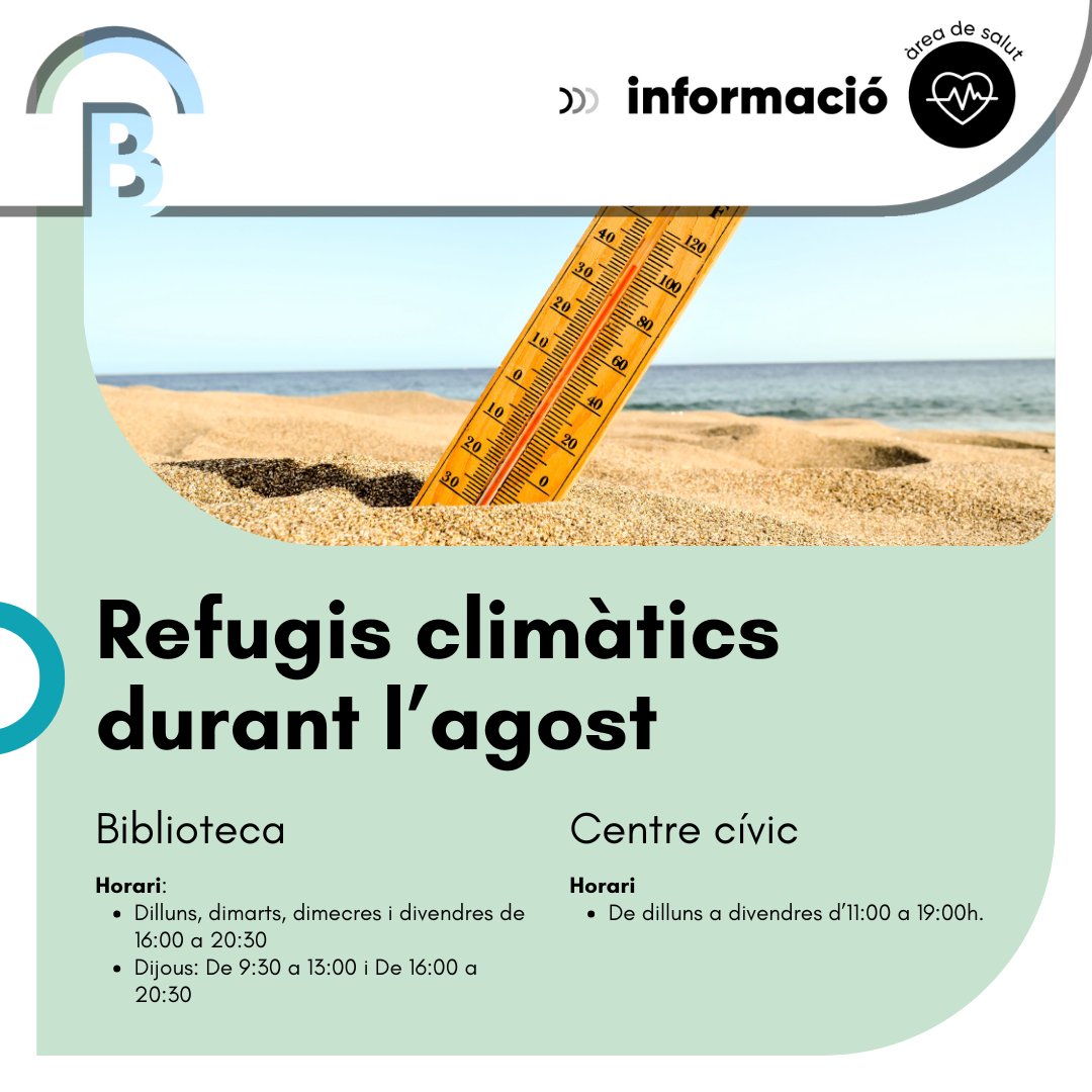 🌡️ ☀️ Refugis climàtics del mes d'agost!