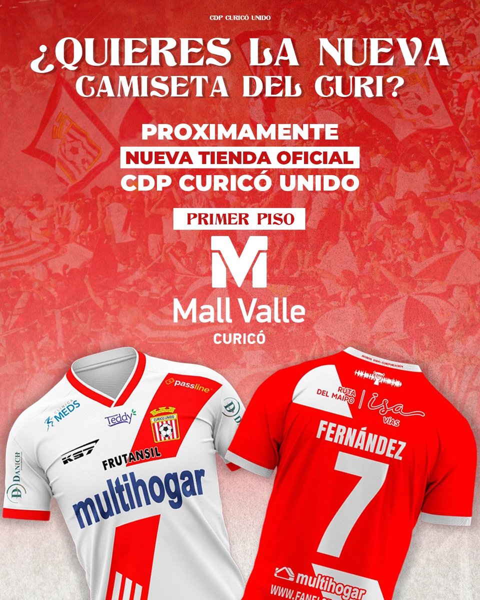 curicounidocdp's tweet photo. Próximamente, nueva tienda oficial 

El primer piso de Mall Valle Curicó próximamente contará con la nueva tienda oficial de CDP Curicó Unido. https://t.co/ILCdL9ae2Z