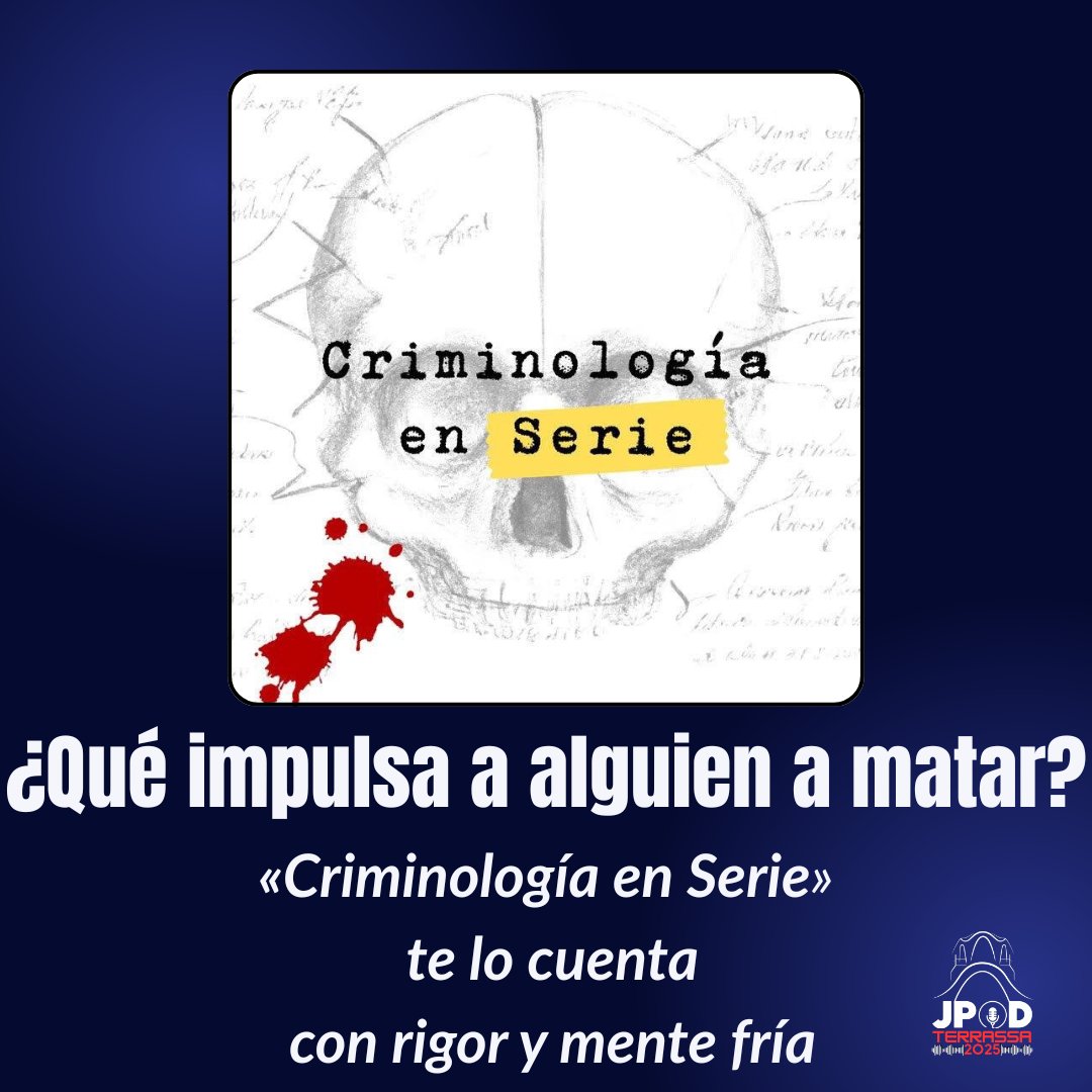 Jpod25Terrassa's tweet photo. 🔎 Por primera vez en directo 🔎
Criminología en Serie se sube al escenario de las #JPOD2025.
Alejandra Lavín nos llevará a un viaje por la mente criminal con su análisis único y riguroso de los casos más impactantes del true crime.

📍 Terrassa, del 24 al 26 de octubre.
#TrueCrime #PodcastEnDirecto #AlejandraLavín #Podcasting