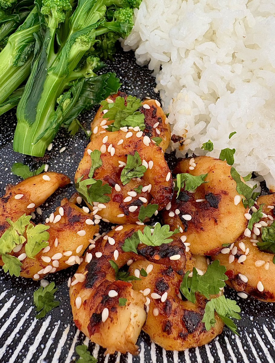 Hot honey garlic prawns